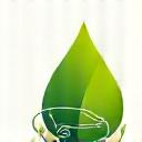 Green leaf and water drop icon